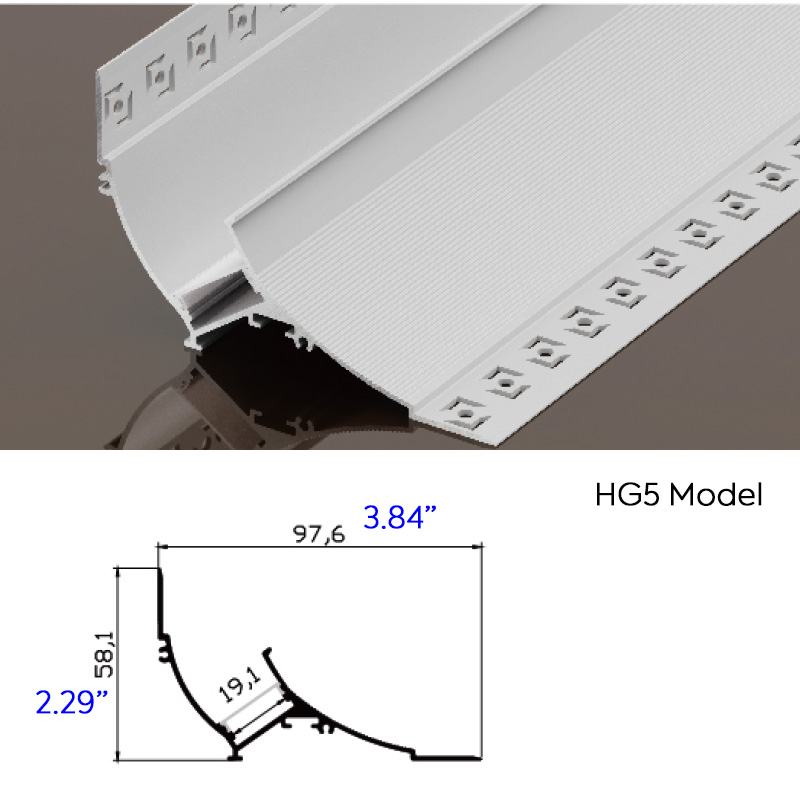 Plaster Wall LED Ceiling Corner Cove Crown Molding Profile, Inner 20mm Plaster Wall LED Ceiling Corner Cove Crown Molding Profile, Inner 20mm